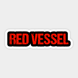 Red vessel band shirt Sticker